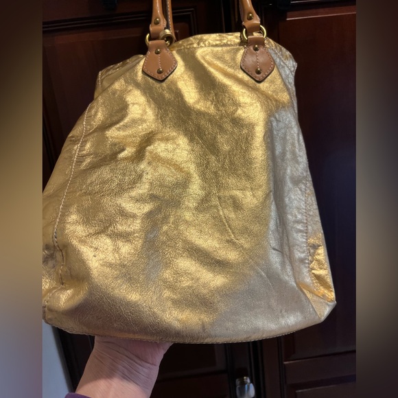 J Crew Gold Leather Thompson Tote - Picture 4 of 15